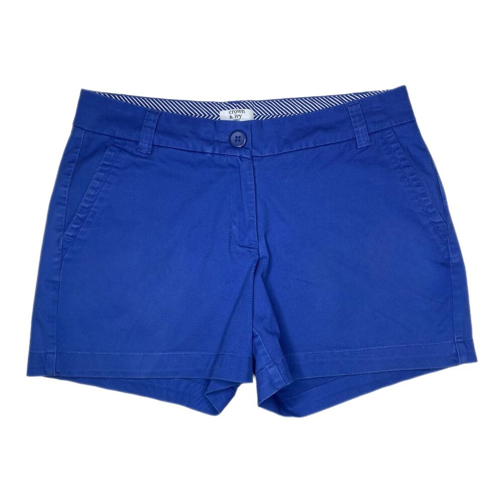 Crown & Ivy Women’s Blue Chino Shorts Size 4P
